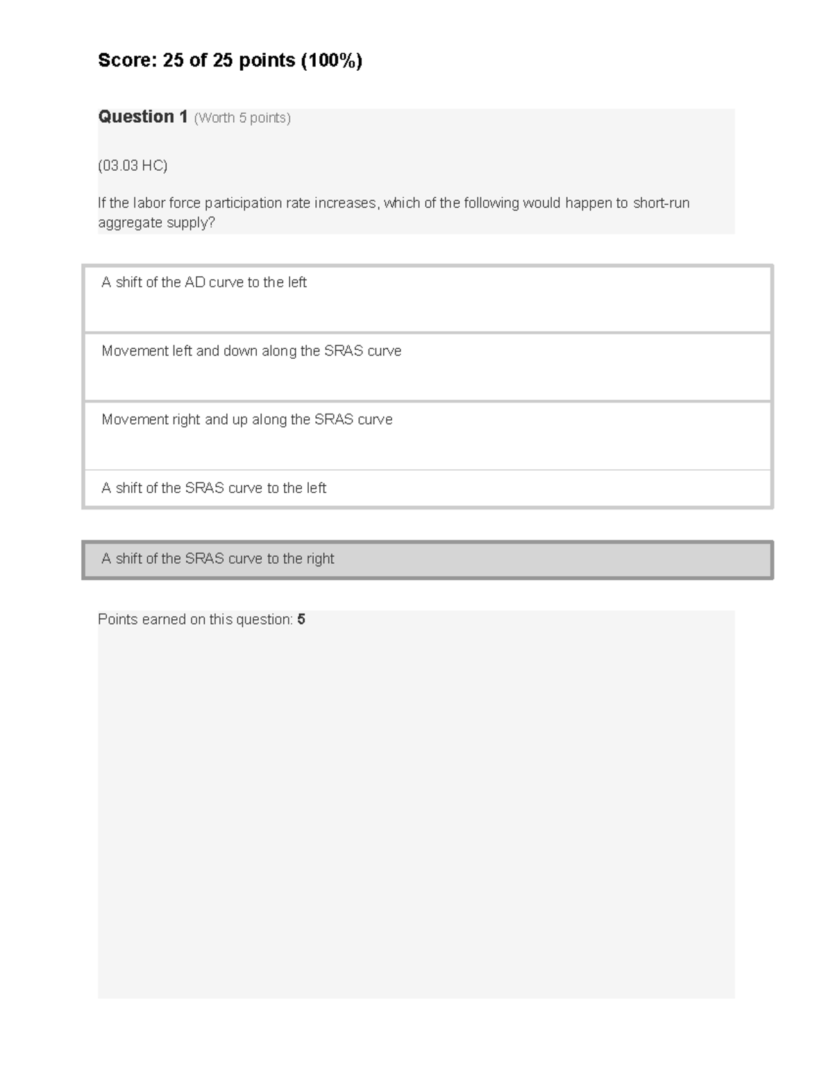 Ap Macro 3.03 ShortRun Aggregate Supply (SRAS) Question 1 (Worth 5