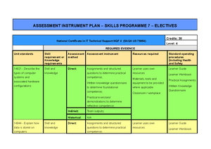 UNIT Standard Alignment Matrix - Fundamentals L3 - UNIT STANDARD ...