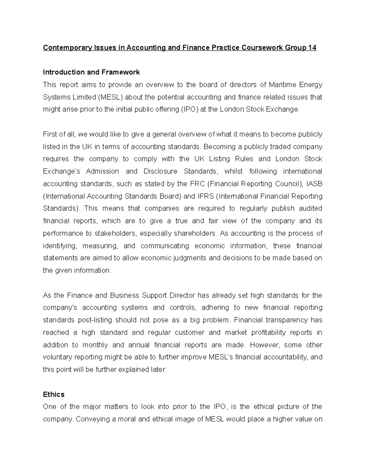 Meaning Of Contemporary Issues In Accounting