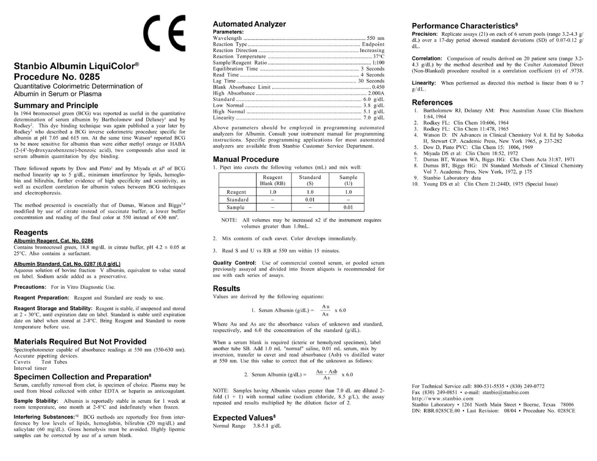 CC- Stanbio- Instructions - Clinical Chemistry 1 - Studocu