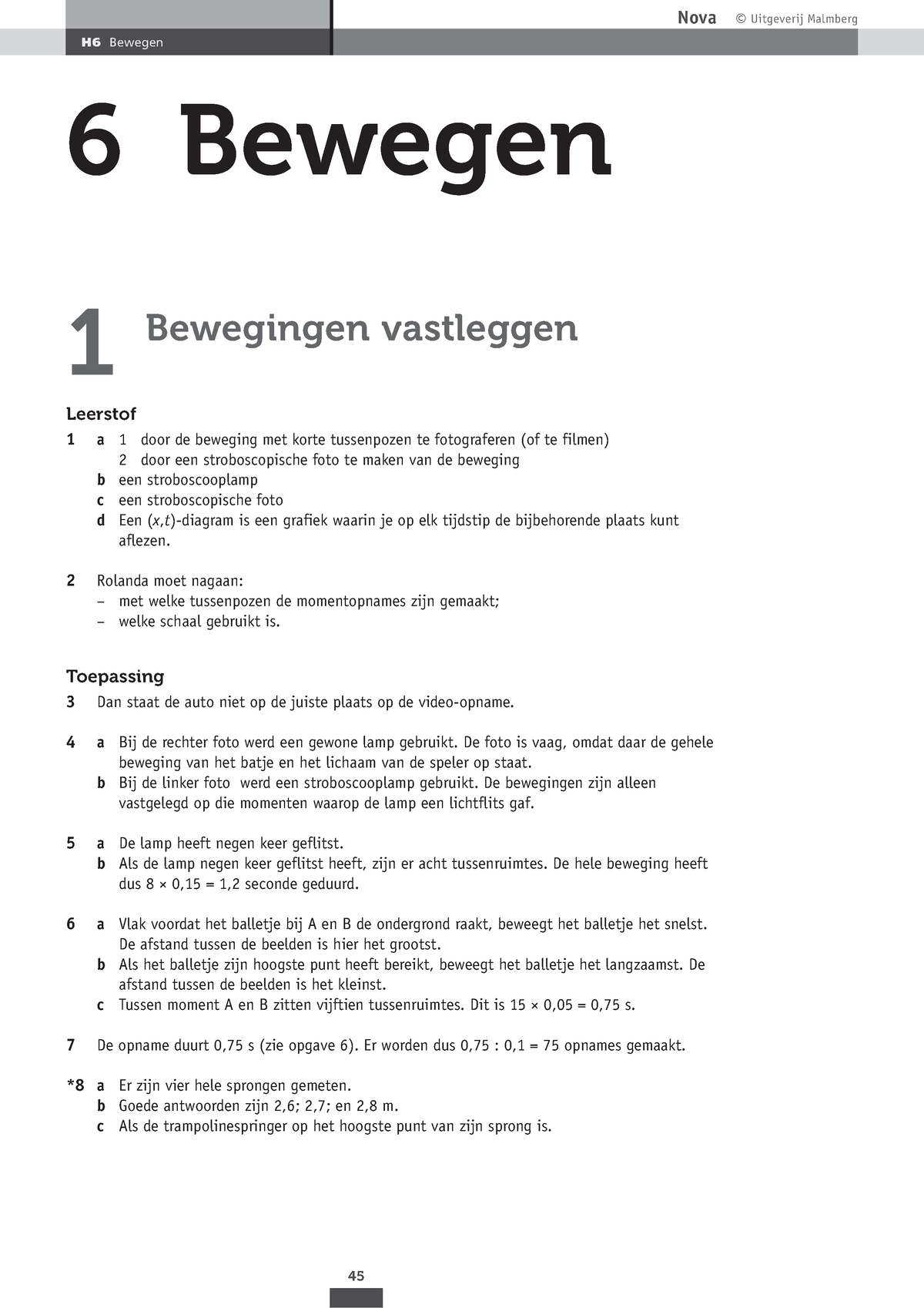 Uitwerkingen H6 - Wiskunde Antwoorden - H6 Bewegen 6 Bewegen 1 ...