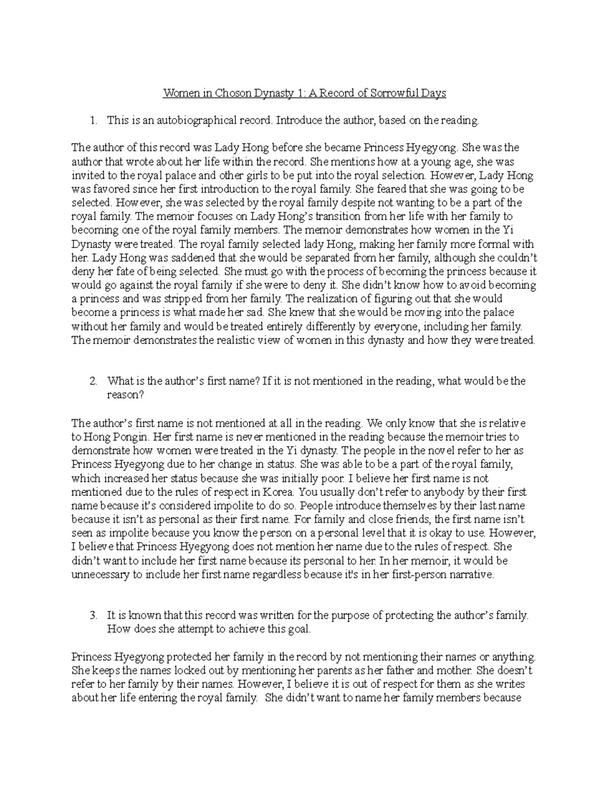 Women in Choson dynasty - Introduce the author, based on the reading ...