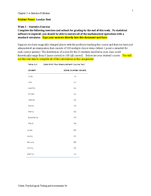 statistics refresher assignment psyc 421