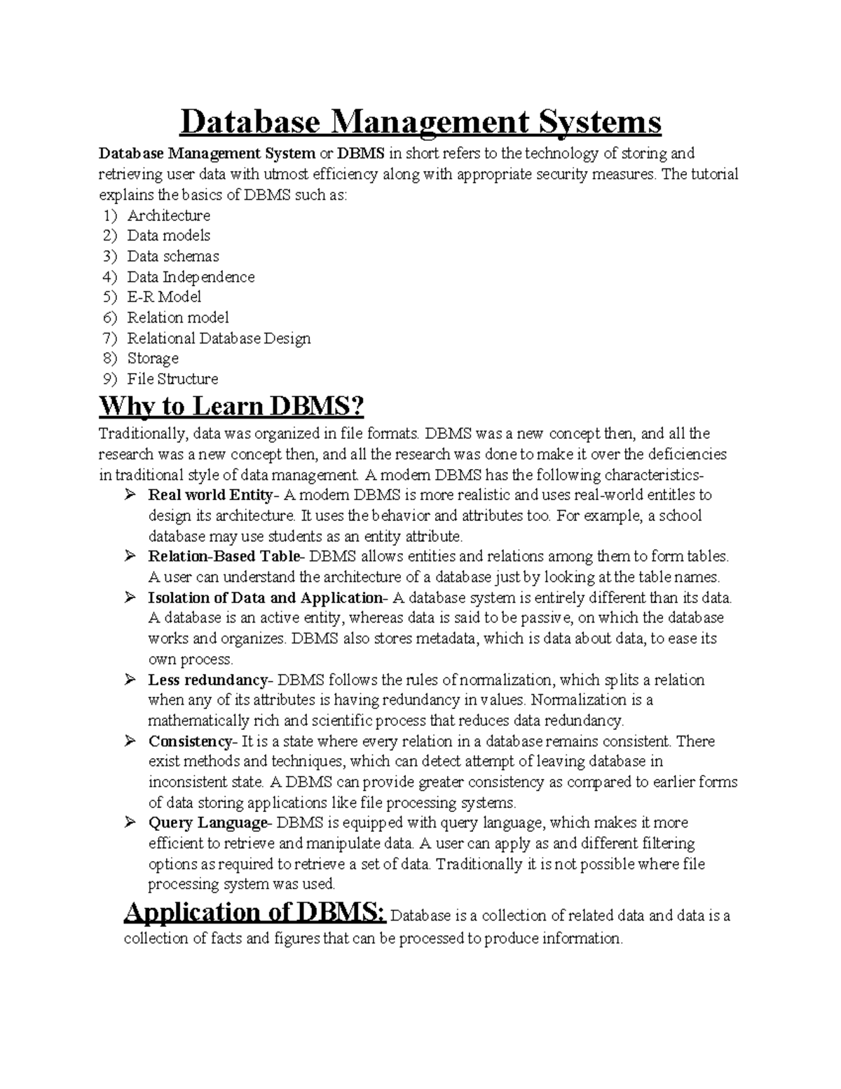 Database Management System with designing Command Database Management
