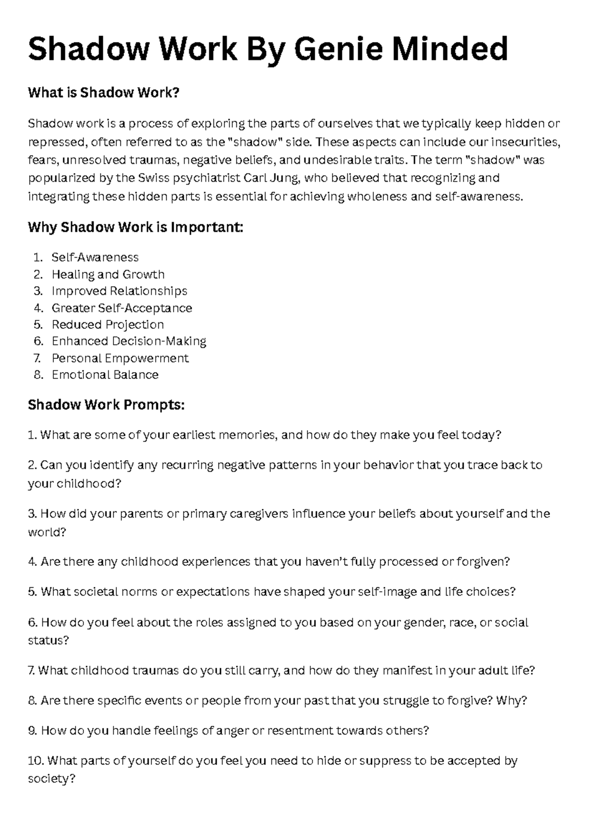 Shadow work genie minded Shadow Work By Genie Minded What is Shadow