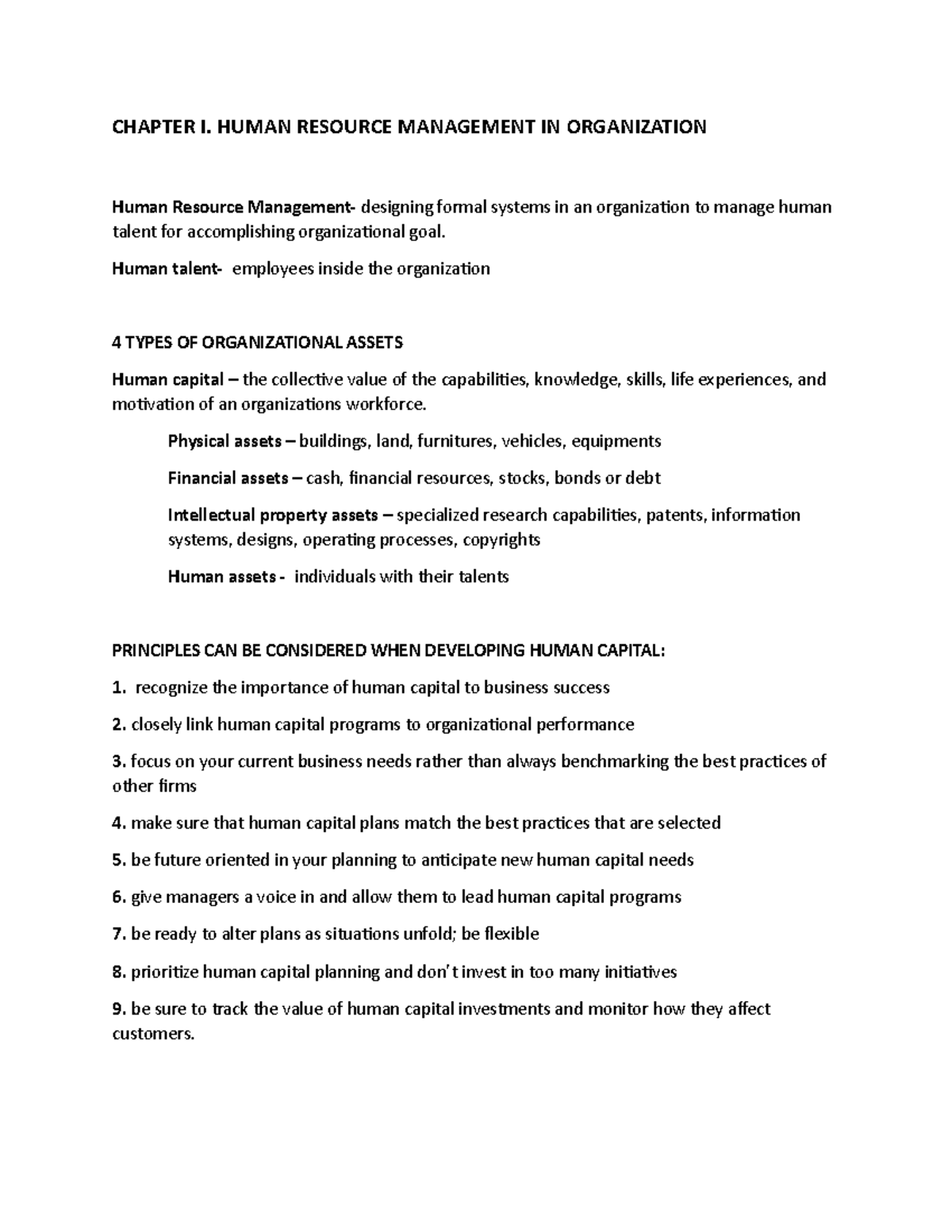 Chapter 1 Human Resource Management - CHAPTER I. HUMAN RESOURCE ...