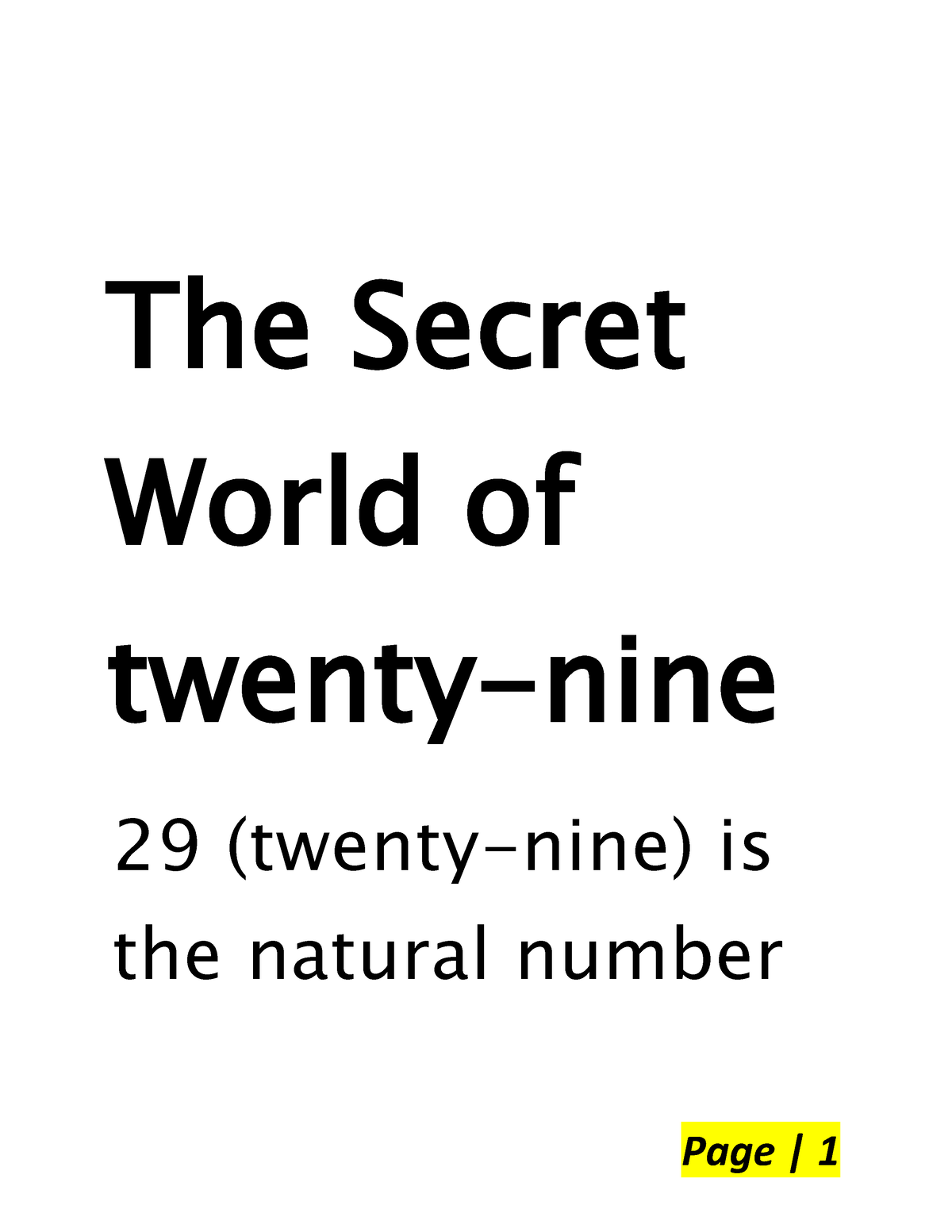 The Secret World of 29 Just another lecture notes The Secret World