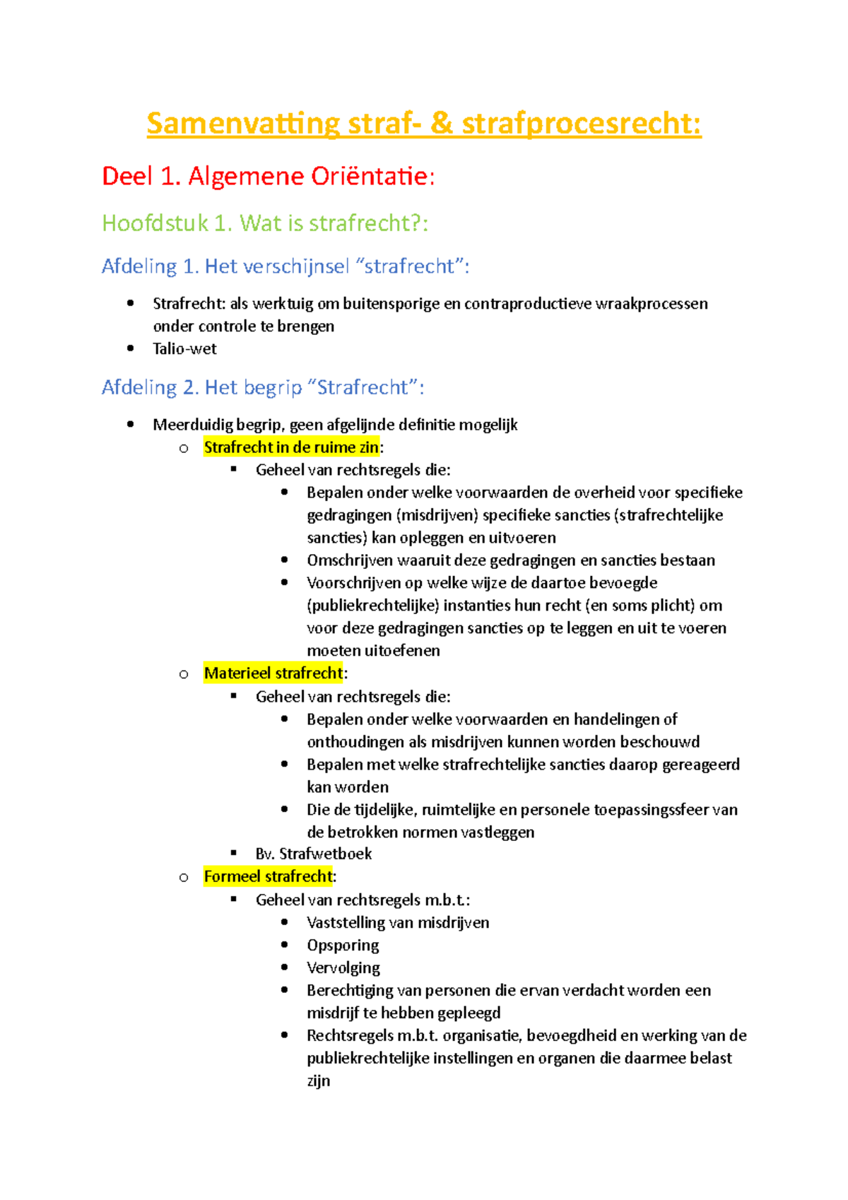 Samenvatting Strafrecht En Strafprocesrecht - Samenvatting Straf ...