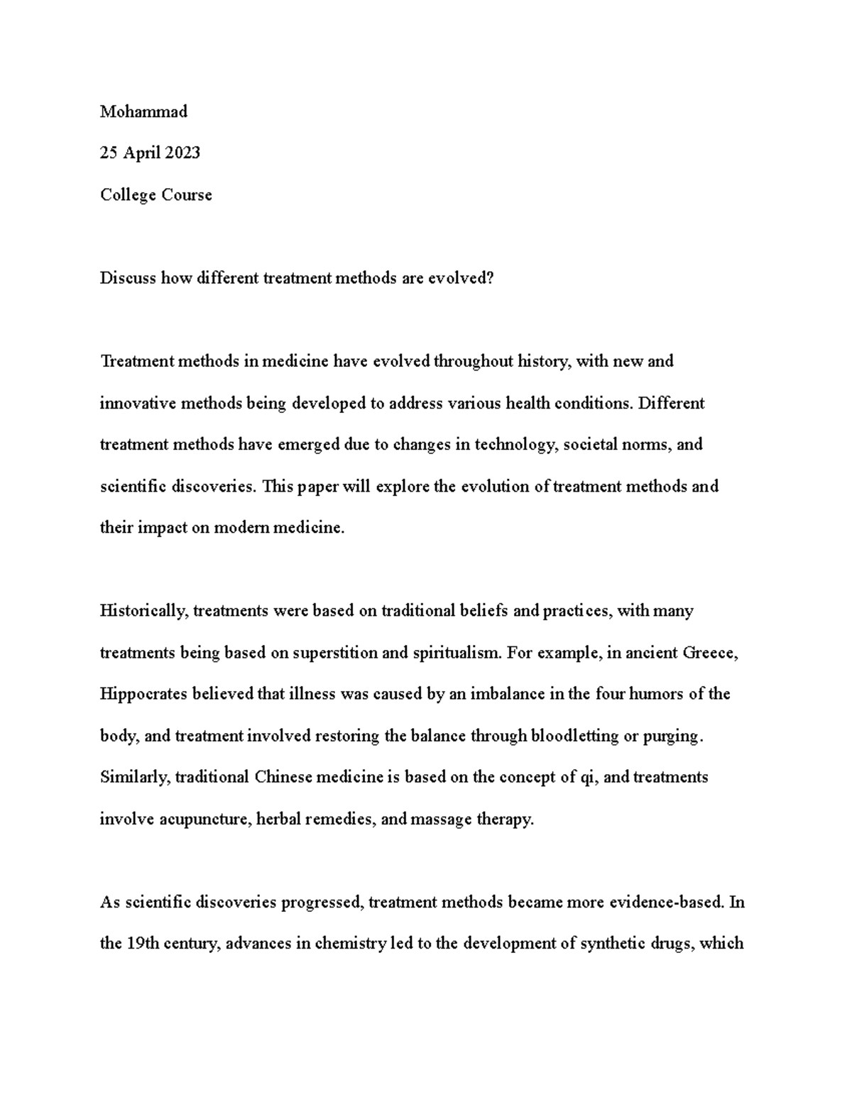 Different Treatment Methods