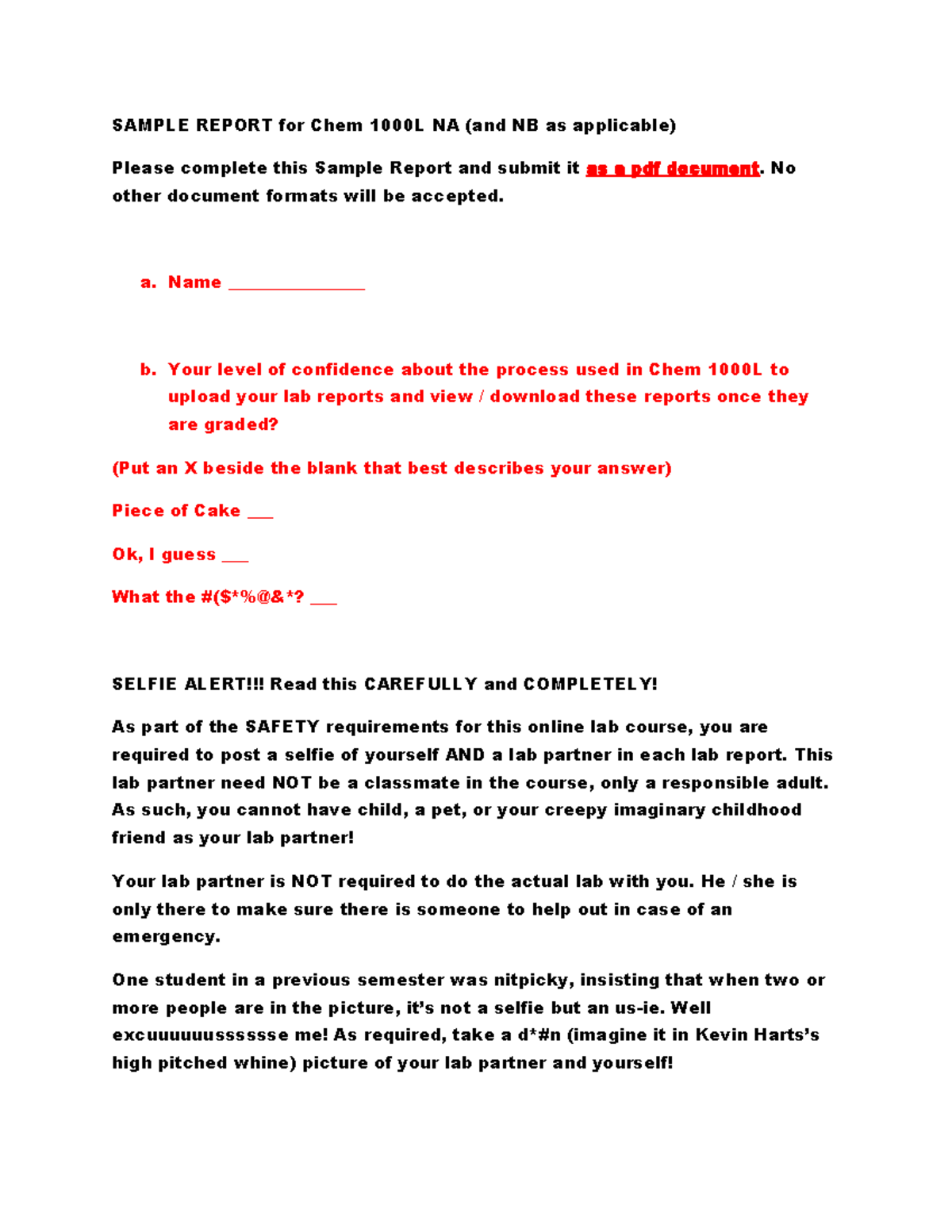 Sample Report - Blank - SAMPLE REPORT for Chem 1000L NA (and NB as ...