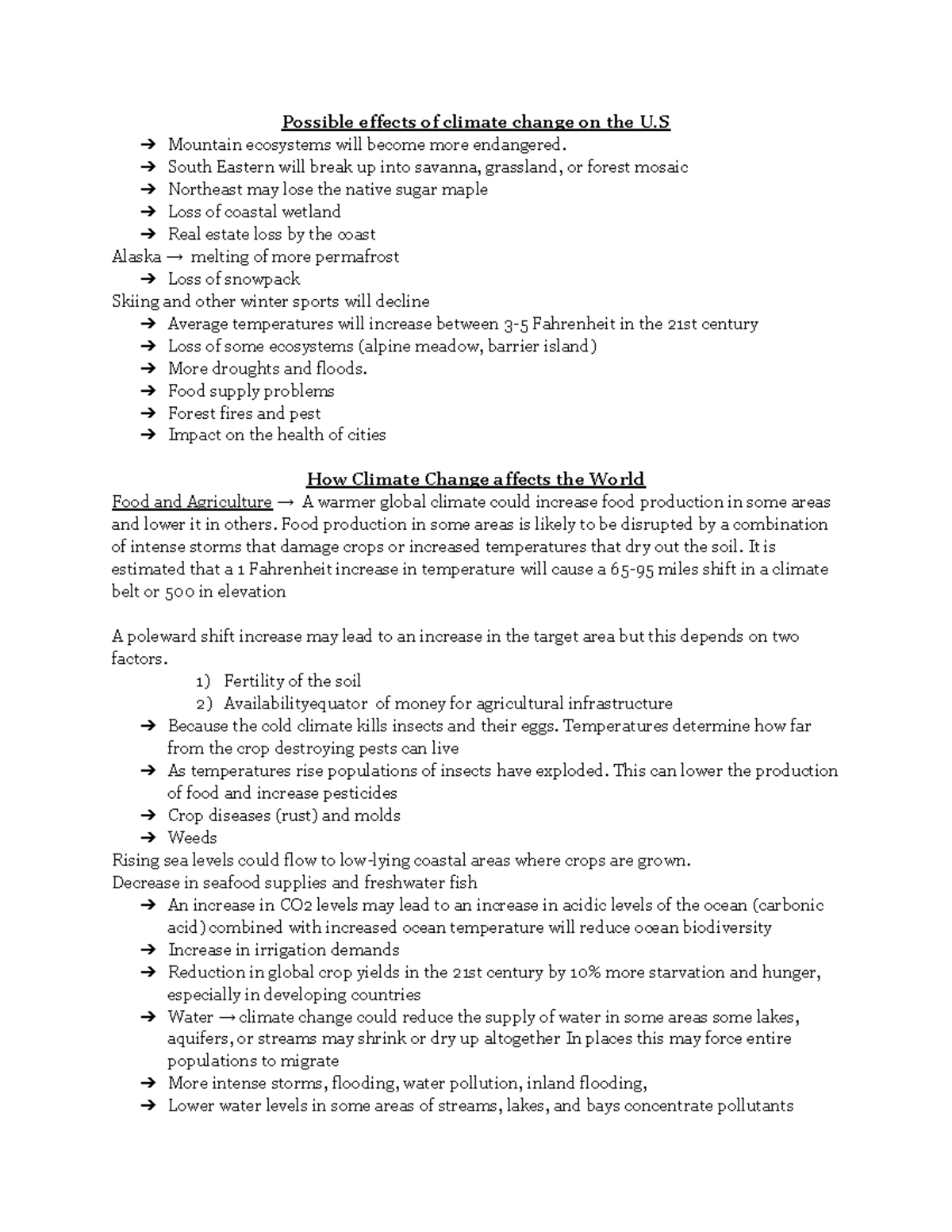 Enviromental Notes pt 13 - Possible effects of climate change on the U ...