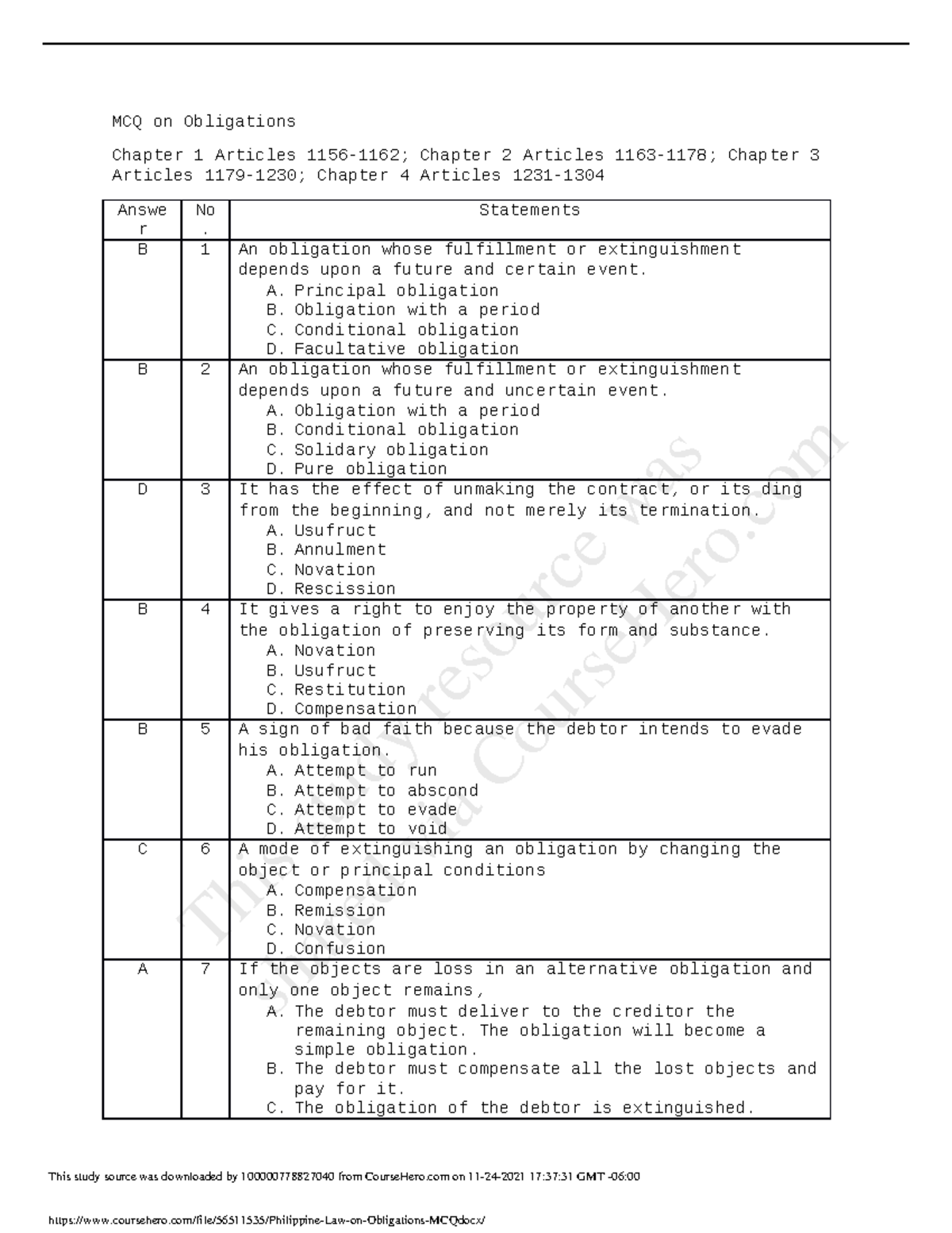 philippine-law-on-obligations-mcq-business-law-ubian-studocu