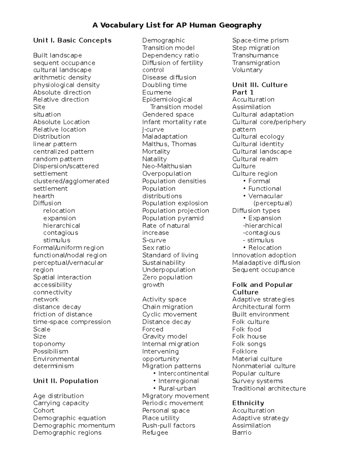 Define Push Factors Ap Human Geography