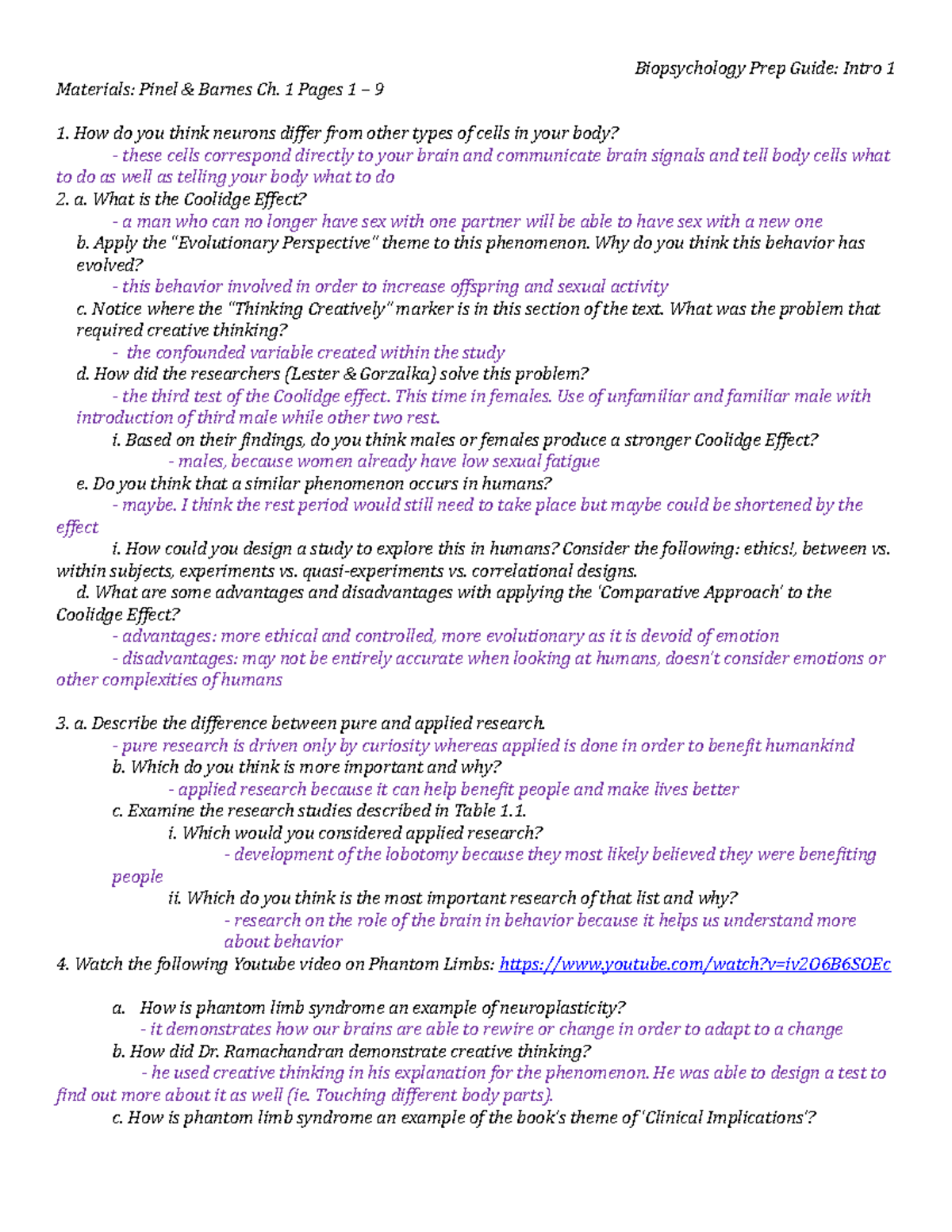 PG 1 intro - biopsych prep guide - Biopsychology Prep Guide: Intro 1 ...