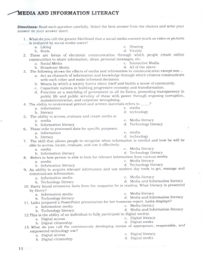 NAT12 Reviewer MIL set 1 - NATG12 PRACTICE TEST IN MEDIA INFORMATION ...