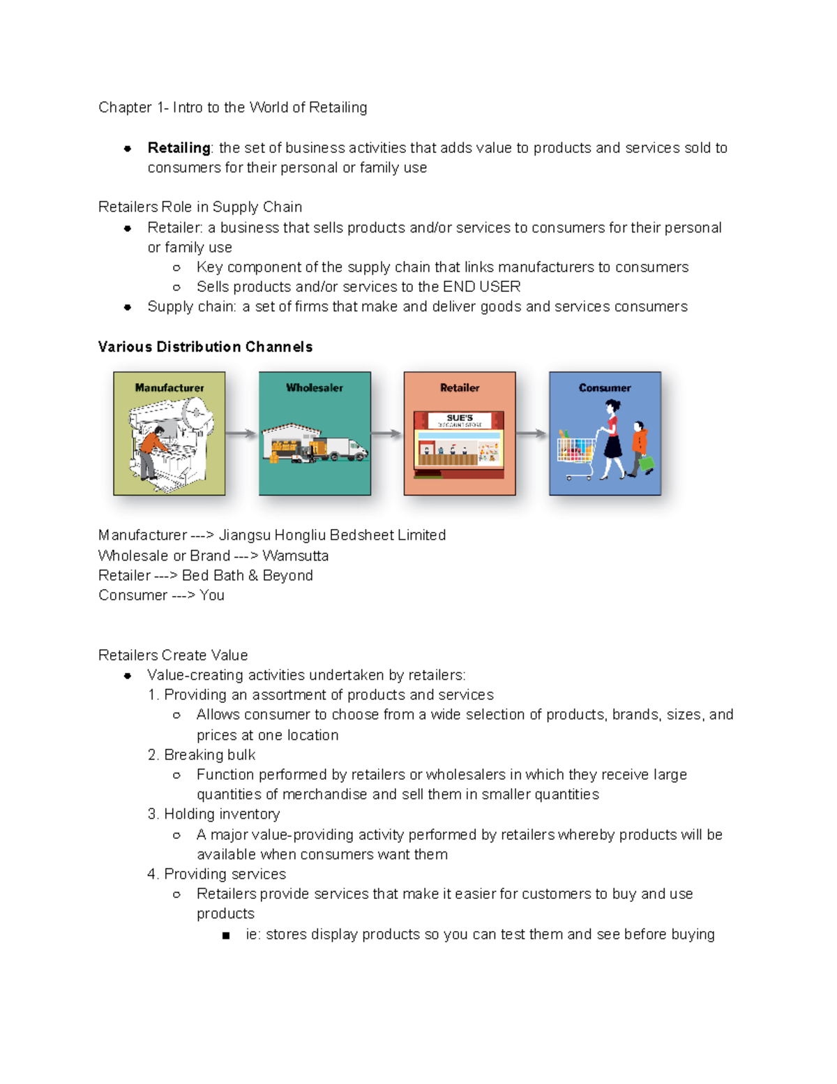 CNSR SCI 257 Intro to Retailing: Chapter 1- Intro to the World of ...