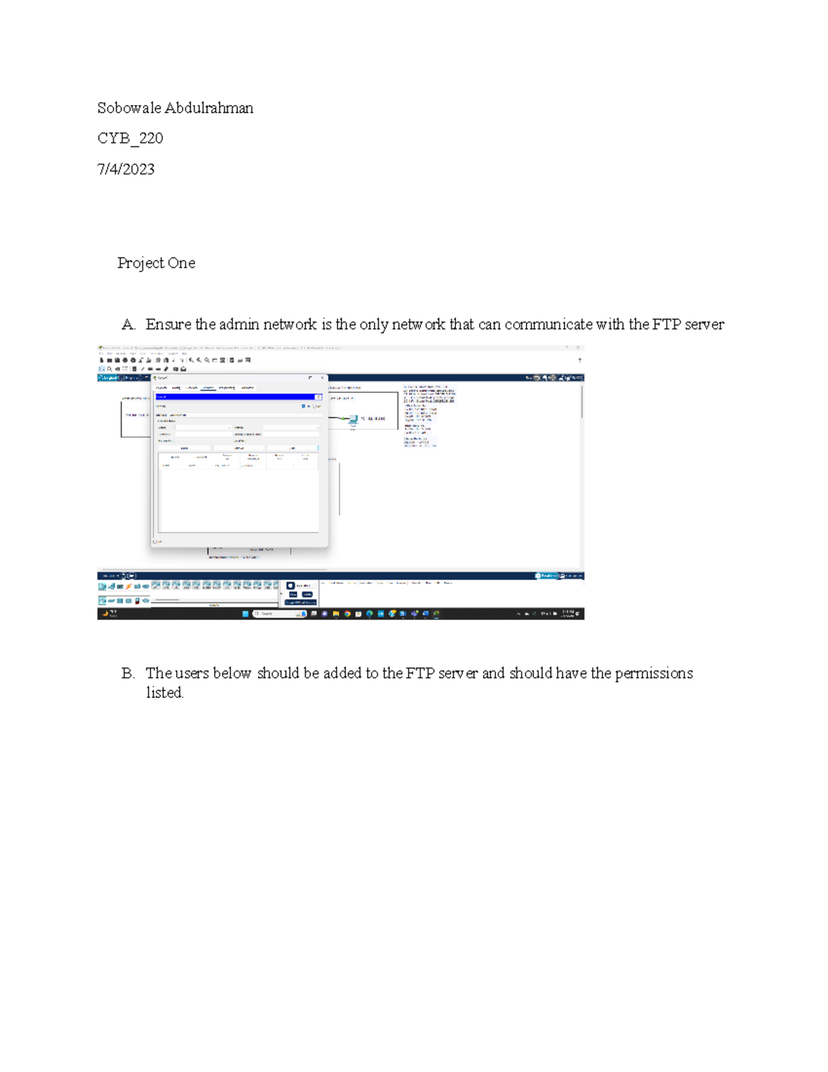 Projecttwo - Final Project - CYB230 - Sobowale Abdulrahman CYB_ 7/4 ...