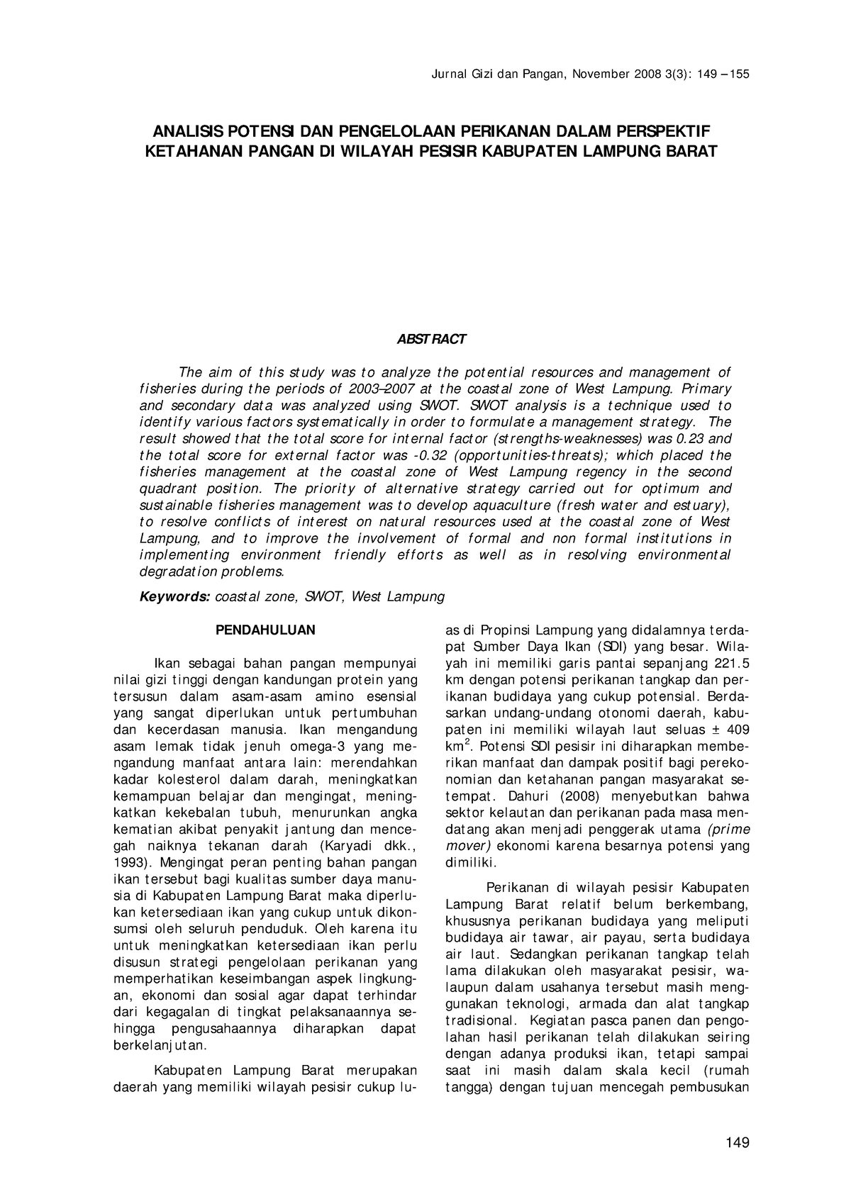 Analisis Potensi DAN Pengelolaan Perikanan - ANALISIS POTENSI DAN ...