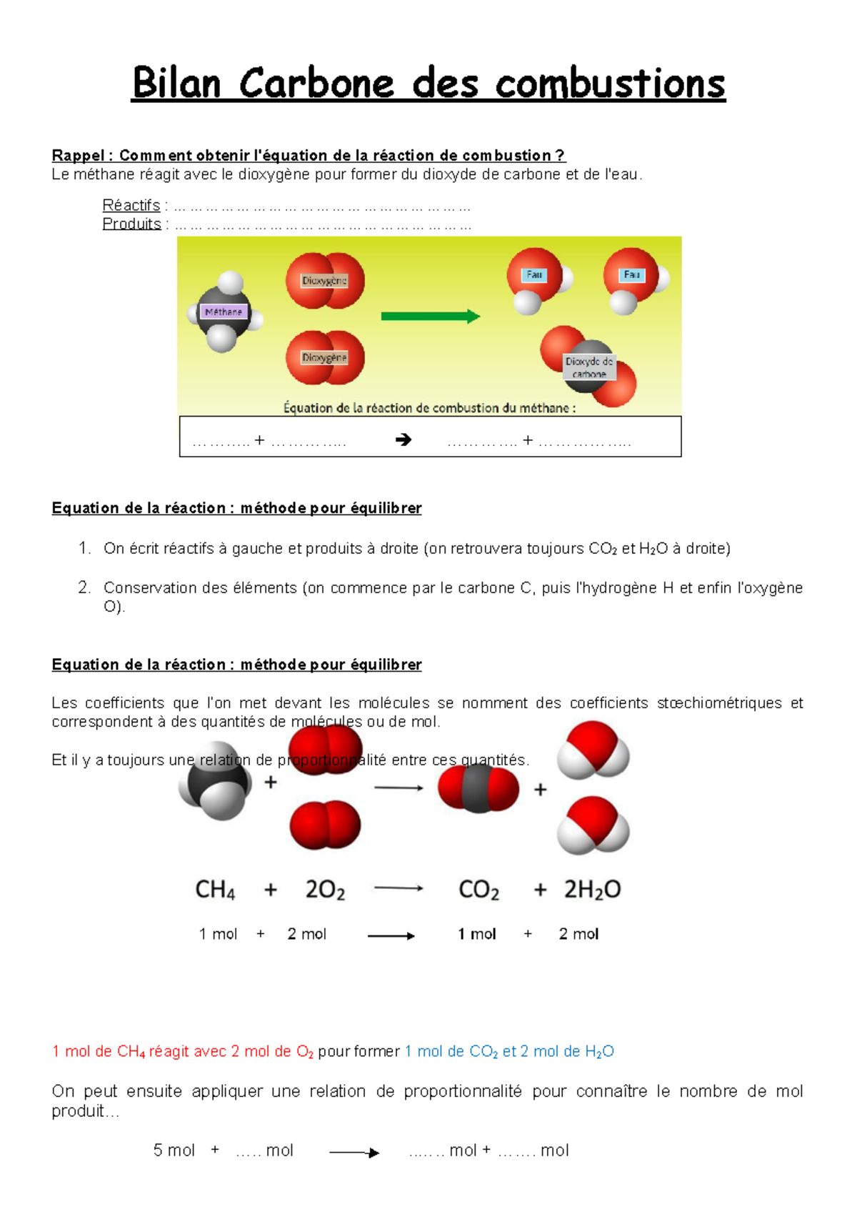 Activité 6 Bilan Carbone Combustion - Bilan Carbone Des Combustions 