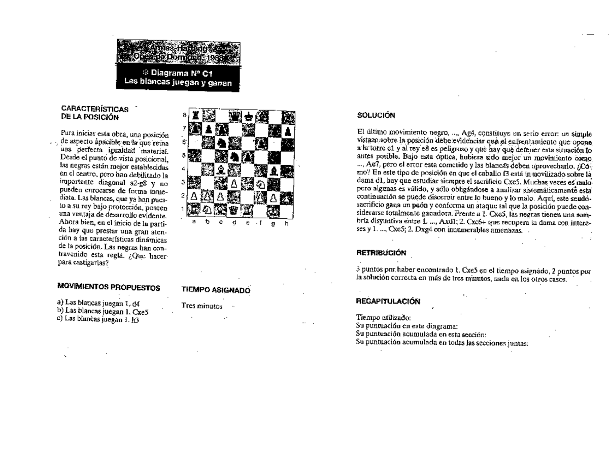 150 Ejercicios De Ajedrez Juegos Organizados Studocu