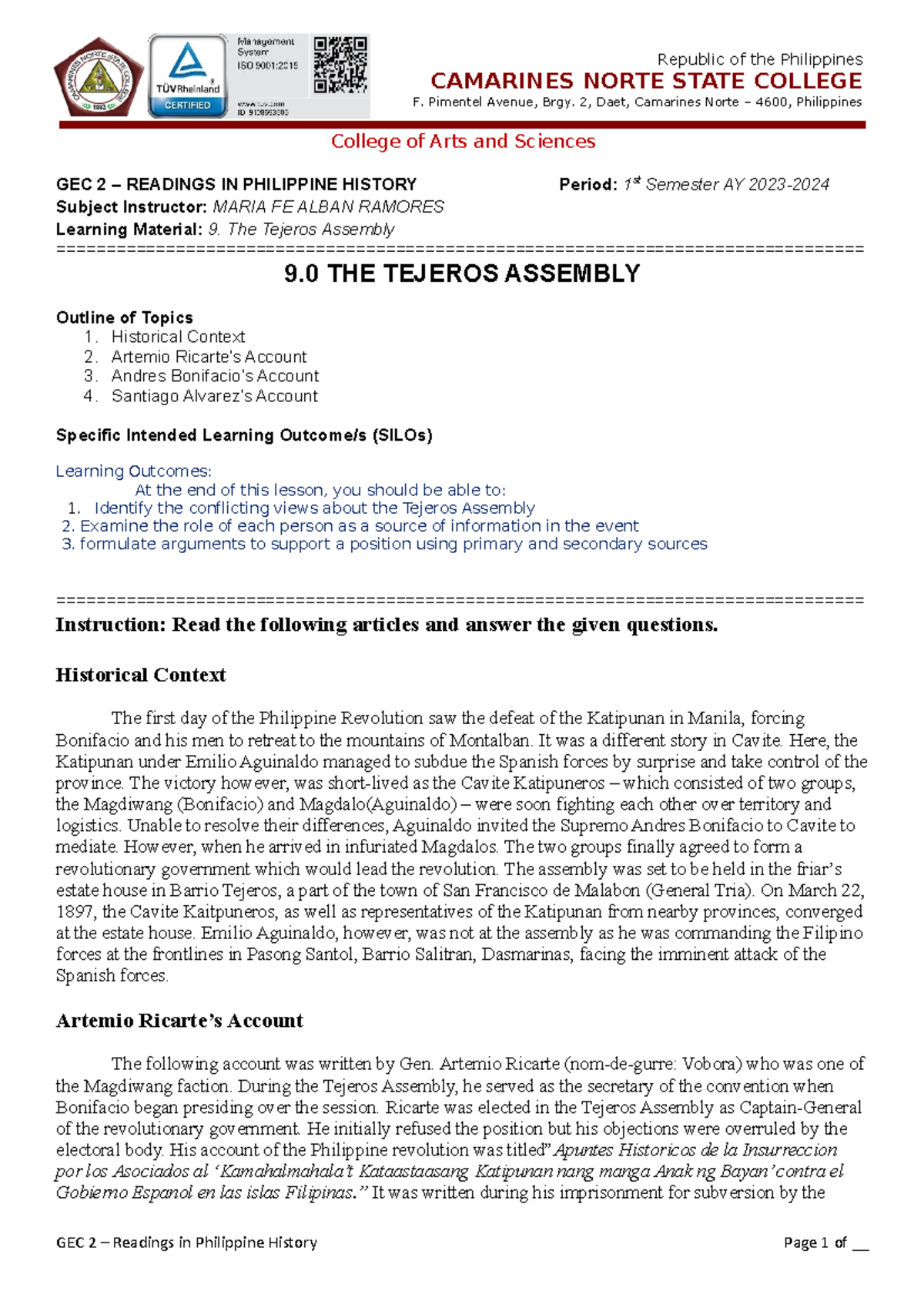 Lmgec 2-I - ABOUT HISTORY - GEC 2 – READINGS IN PHILIPPINE HISTORY ...