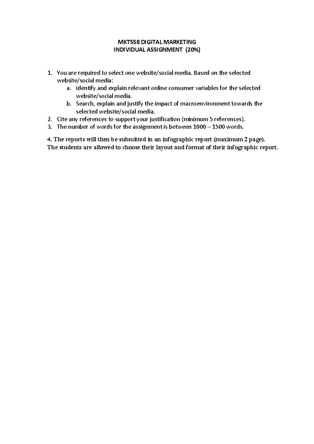 Individual assignment - MKT558 DIGITAL MARKETING INDIVIDUAL ASSIGNMENT ...