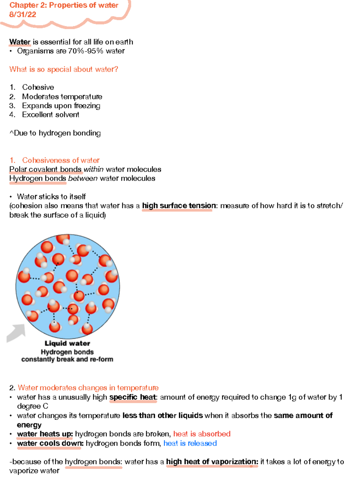 Note Aug 31, 2022- well organized notes - Chapter 2: Properties of ...