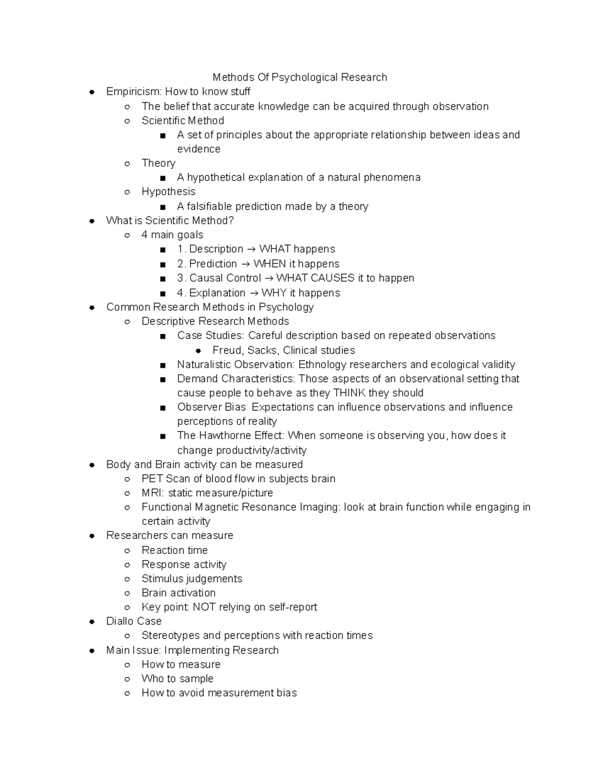 Psych exam 1 Methods Of Psychological Research Empiricism How to