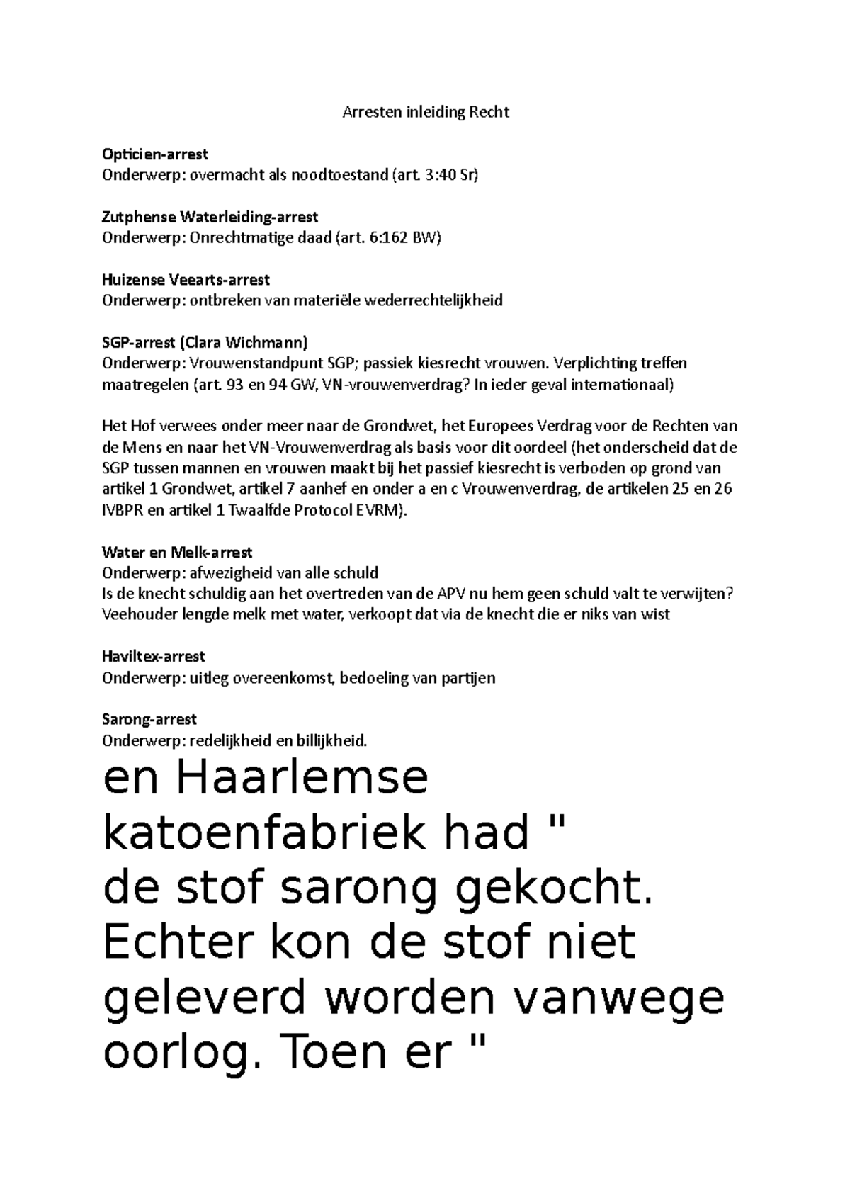 Arresten Inleiding Recht - Arresten Inleiding Recht Opticien-arrest ...