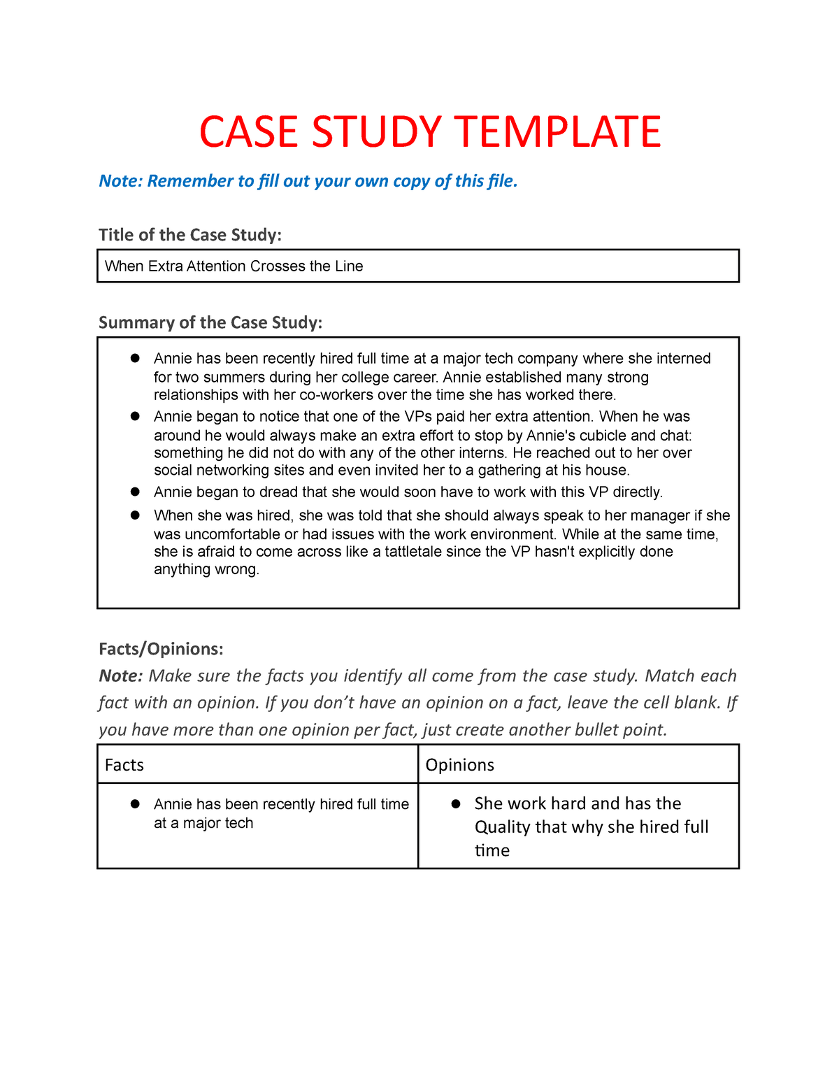 Case Study 1 When Extra Attention Crosses the Line devs - CASE STUDY ...