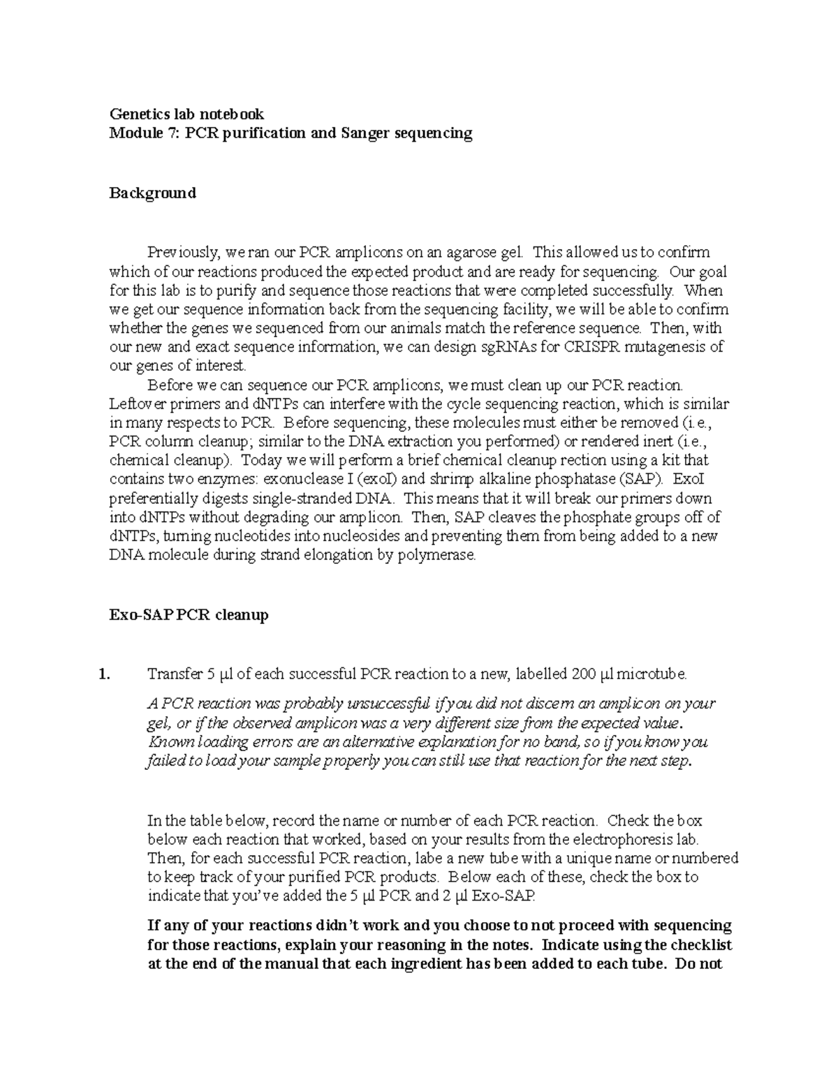 Module 7 notebook Updated lab notebook Module 7 PCR