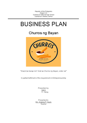 example of business plan entrepreneurship