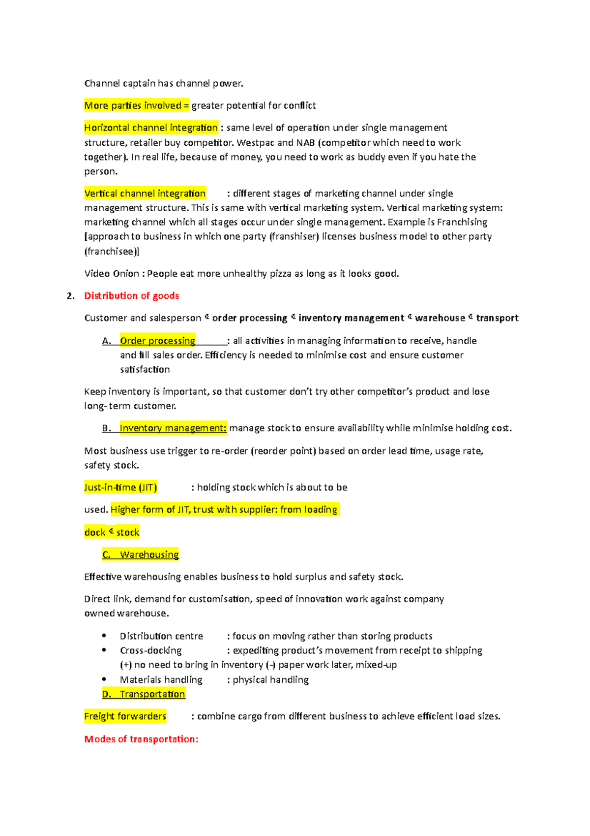 Week 7 - Lecture notes 7 - Channel captain has channel power. More ...