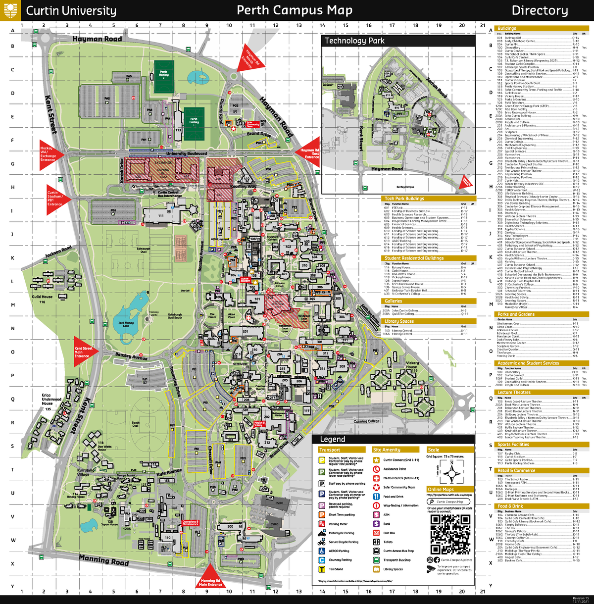 Curtin campus map 20211119 - 2 1 Hockey WA/ Exchange Entrance Curtin ...