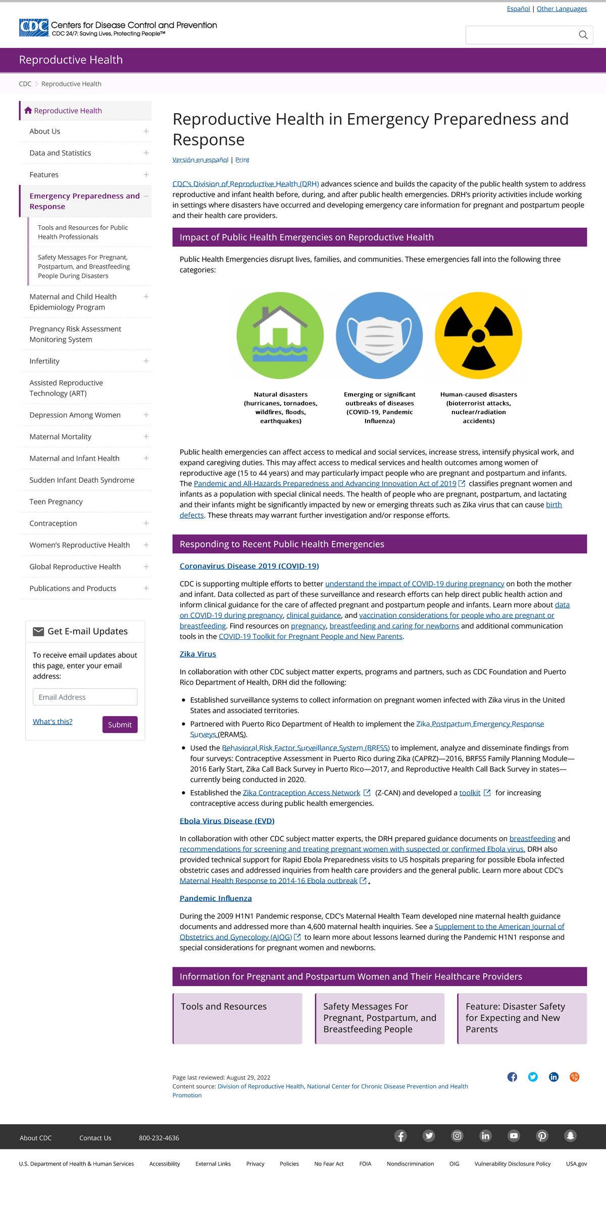 Reproductive Health in Emergency Preparedness and Response ...