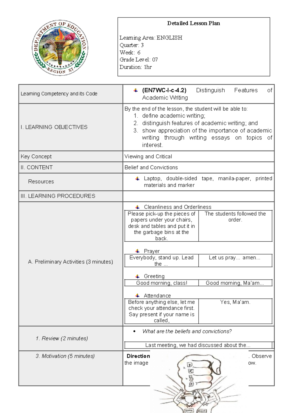 Lesson PLAN Q3 Citing Evidences - Learning Competency and its Code ...