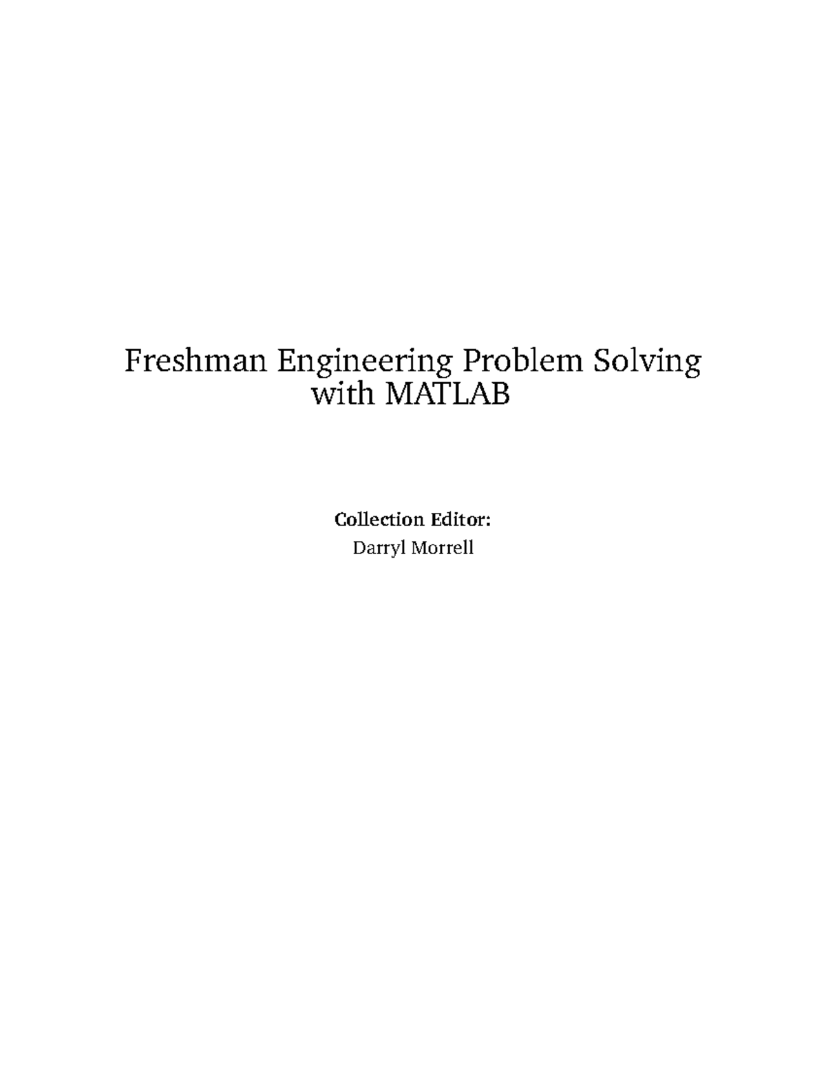 Freshman engineering problem solving with matlab 18 freshman