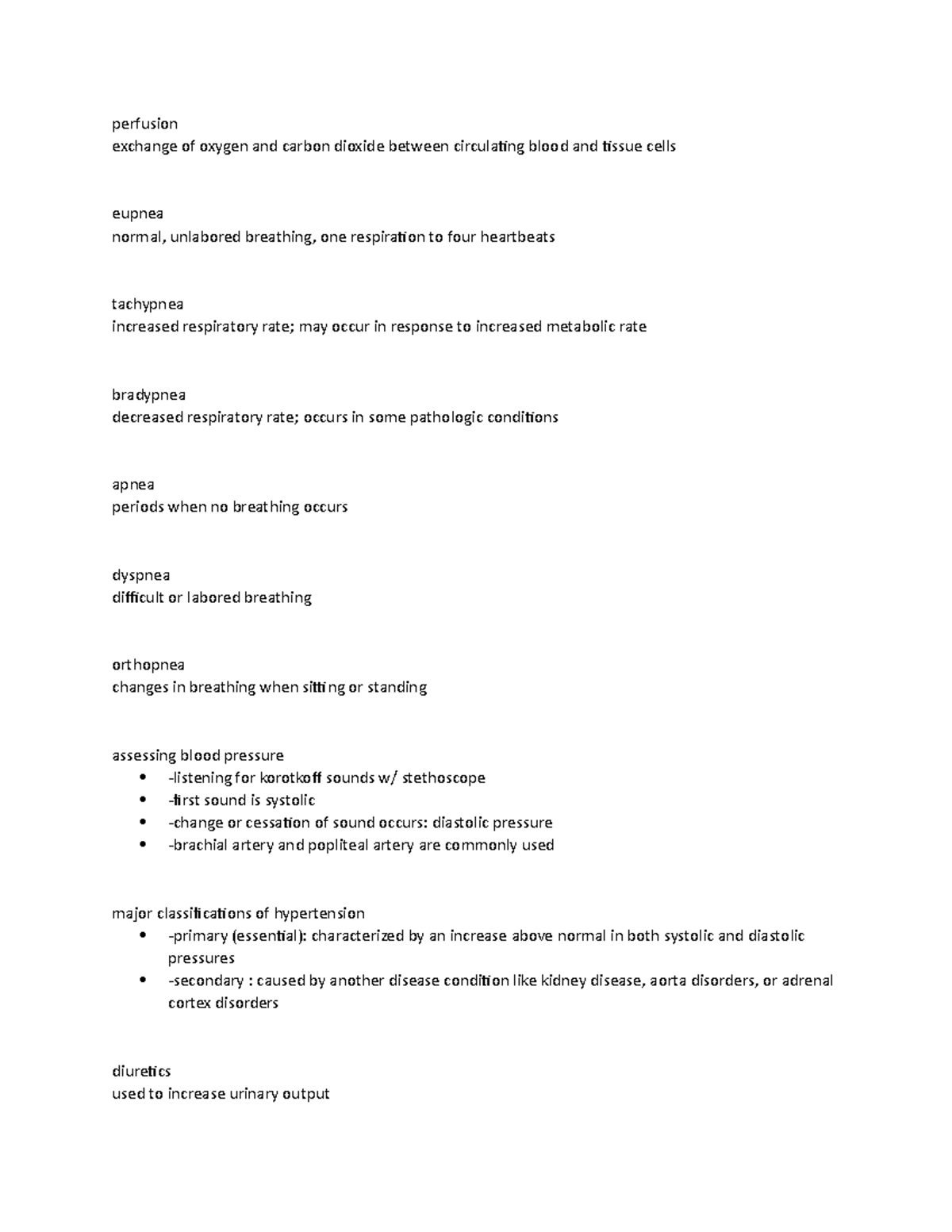 Nursing A6-1106 - NURS 1106 - perfusion exchange of oxygen and carbon ...