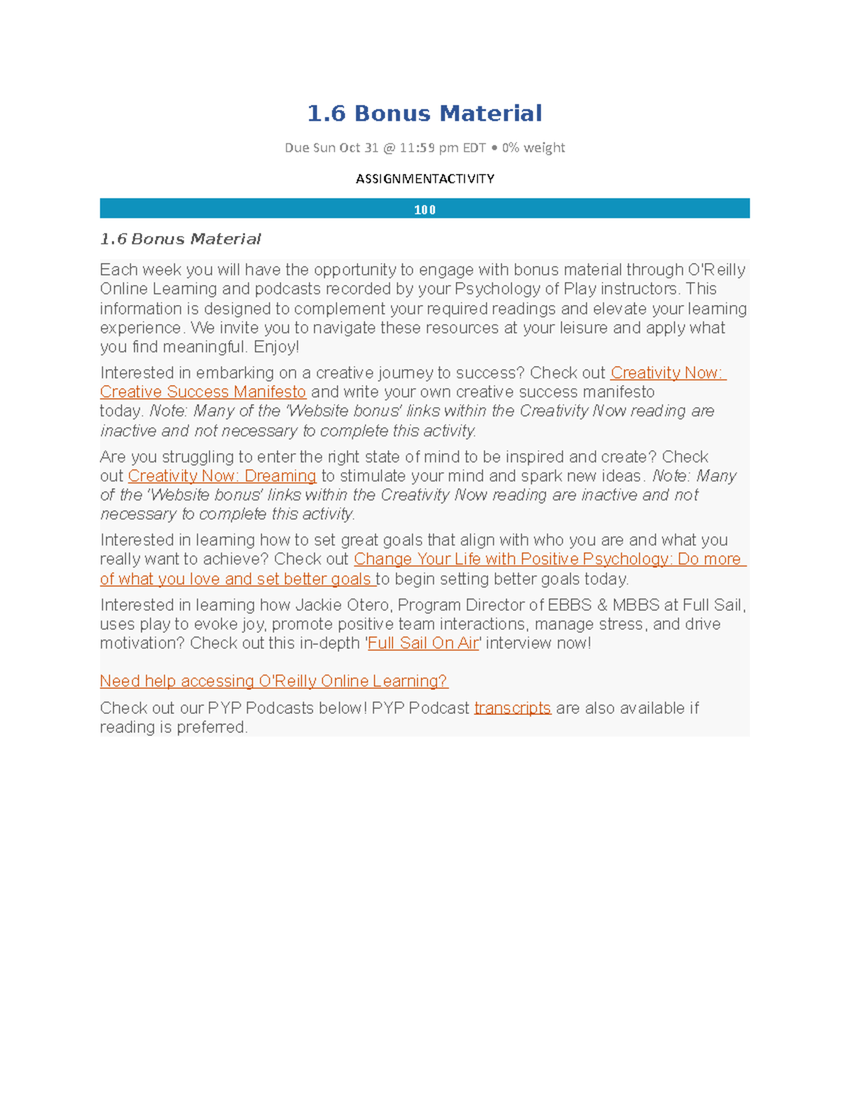 1.6 bonus learning materials - DEP1013 - Studocu