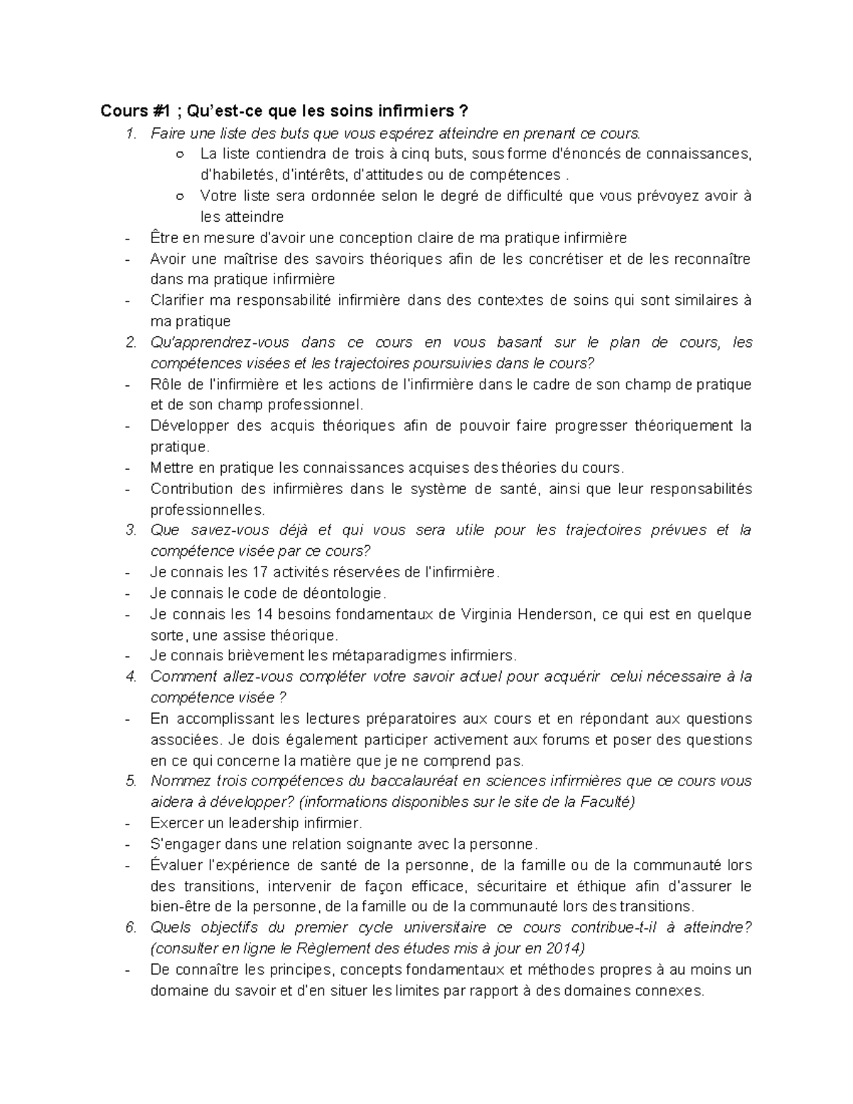 14 Besoins De Virginia Henderson Tableau Exemple