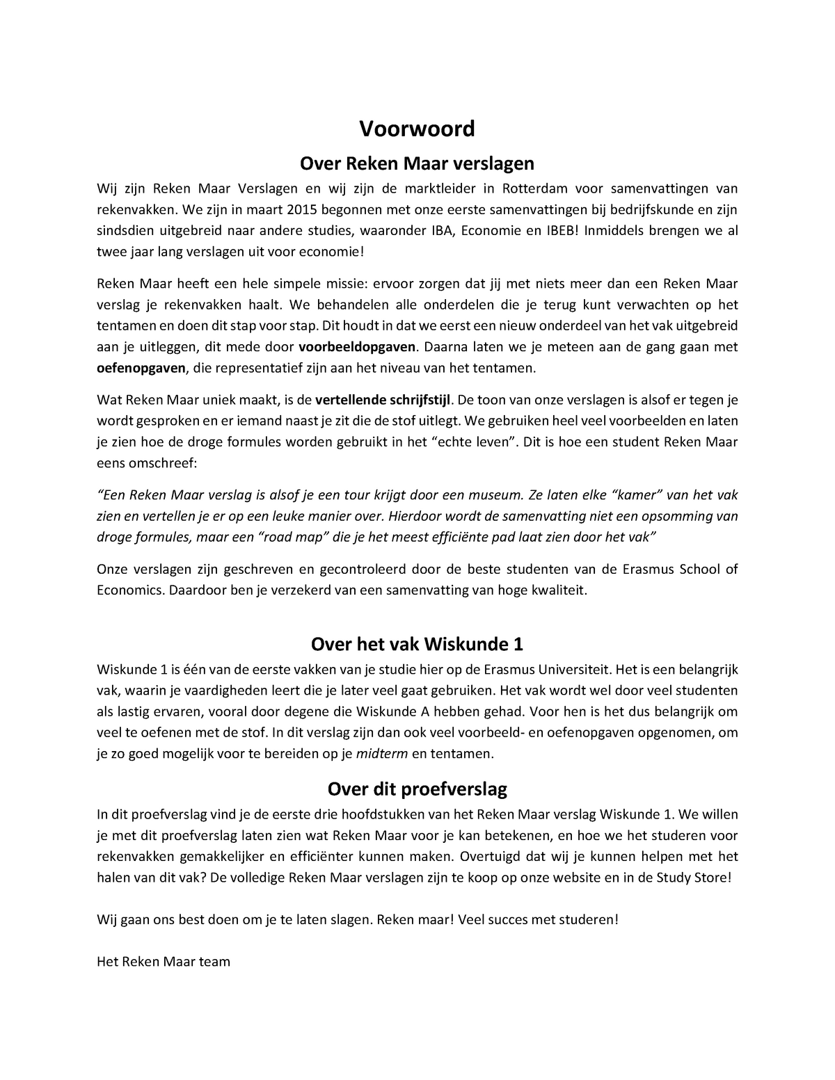 Samenvatting Eerste Drie Hoofdstukken Wiskunde 1 Warning Tt Undefined Function 32 Warning Tt Undefined Function 32 Voorwoord Over Reken Maar Verslagen Wij Zijn Studeersnel