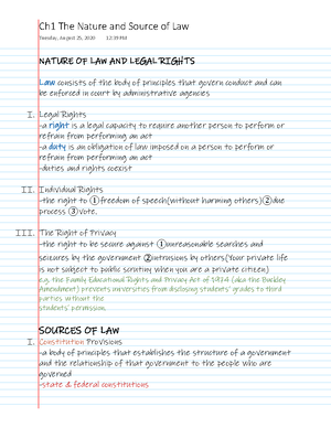 MGMT 455- Chapter 1 - Chapter 1- The Nature and Sources of Law 1 Nature ...