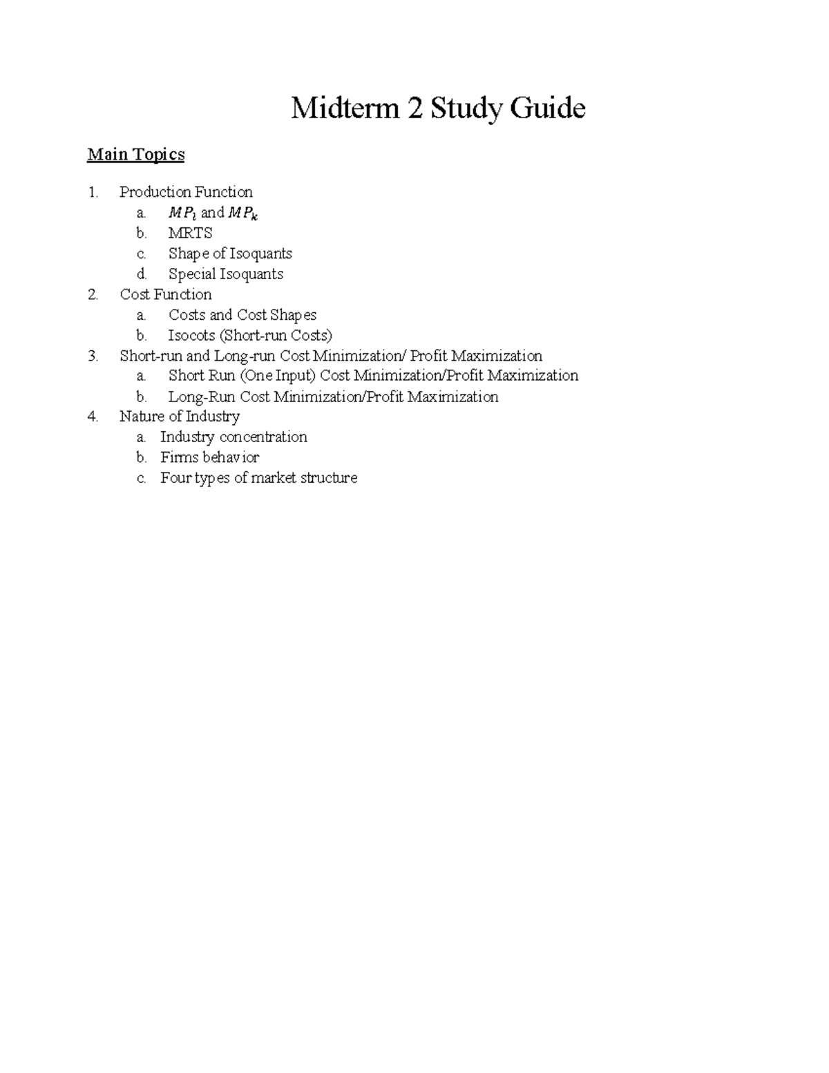 Midterm-2-study-guide solution - Midterm 2 Study Guide Main Topics ...