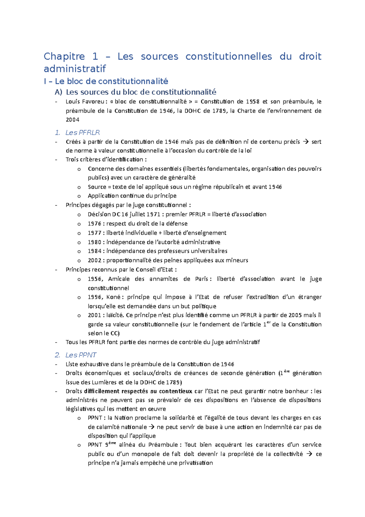 Fiches Partie 1 - Chapitre 1 – Les sources constitutionnelles du droit ...