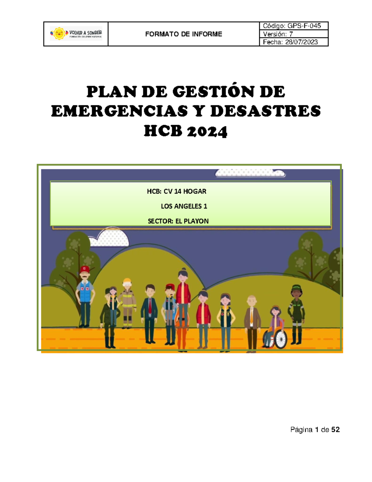 PLAN DE Gestion DE Emergencias Y Desastres 2024 - FORMATO DE INFORME ...