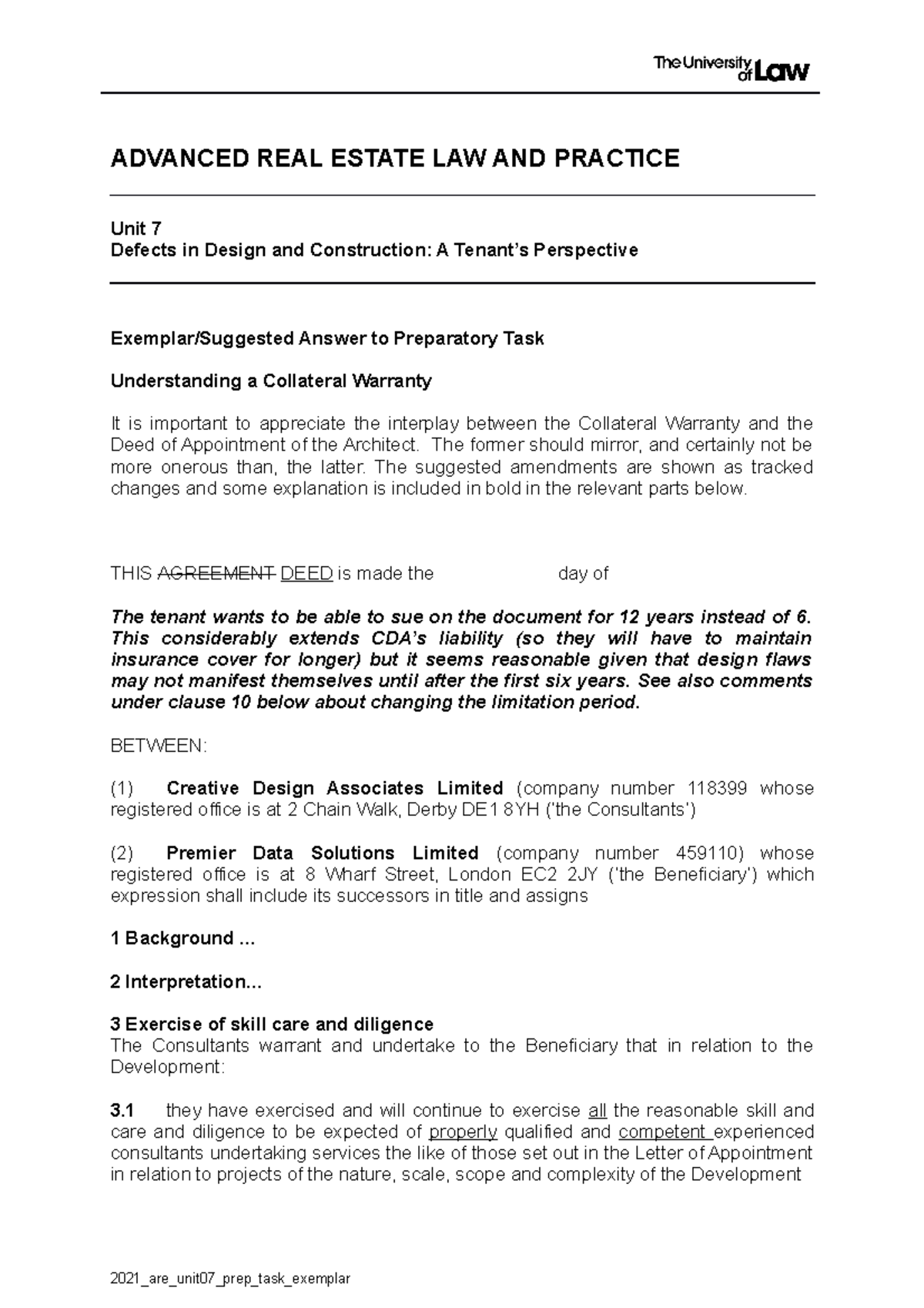 2122 are u07 ce02 prep task exemplar - ADVANCED REAL ESTATE LAW AND ...
