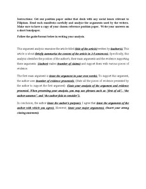 Position- Paper- Analysis - Instructions: Get one position paper online ...