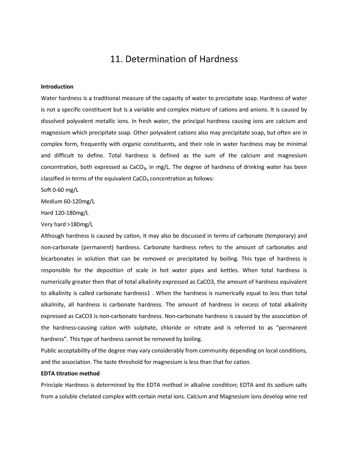 11. Determination Of Hardness - 11. Determination Of Hardness ...