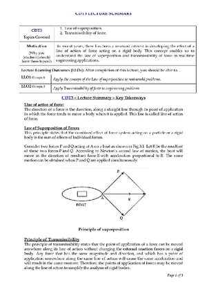 EM CDT 2 SUMMARY - Engineering Mechanics - Studocu