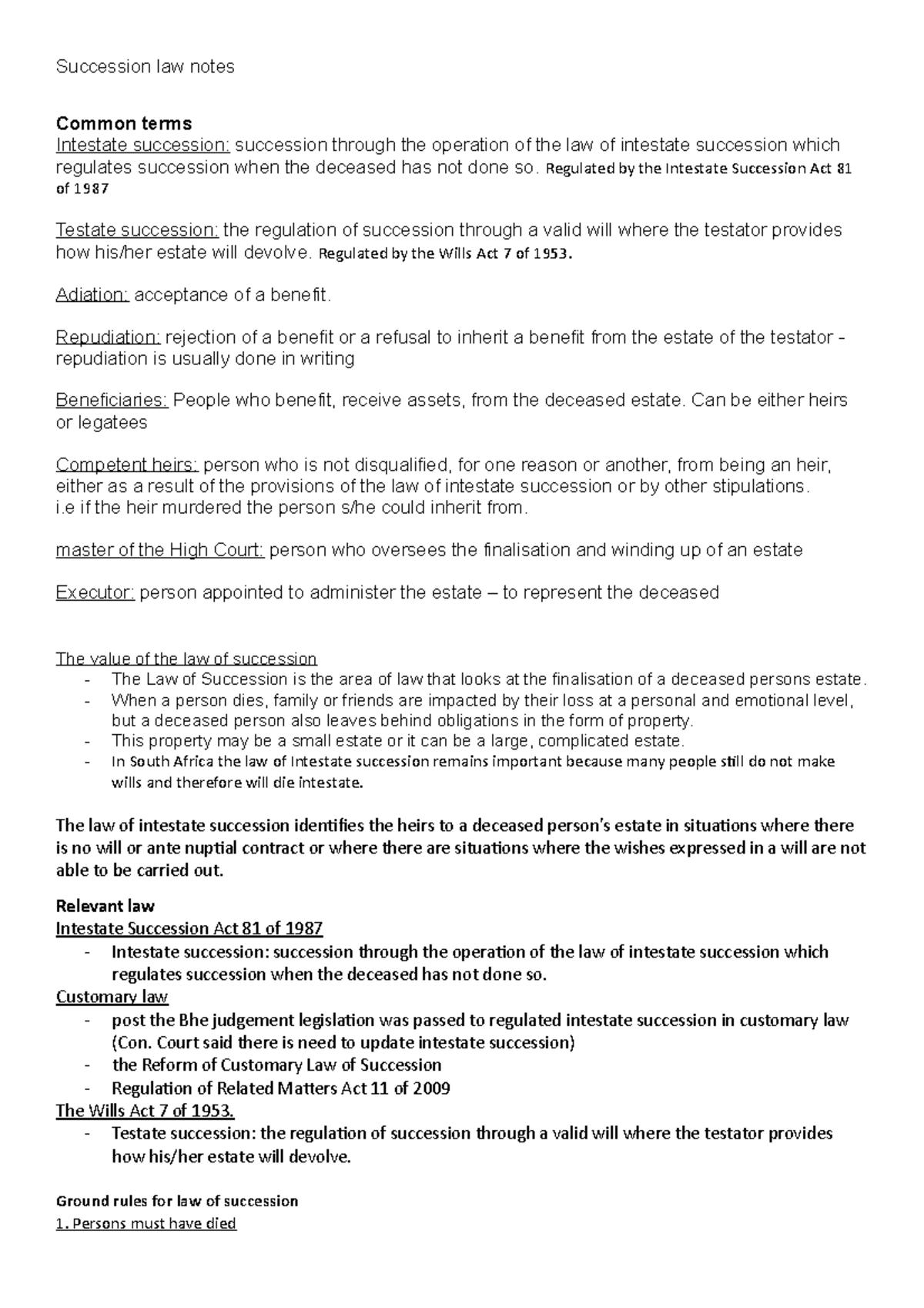 succession law dissertation topics